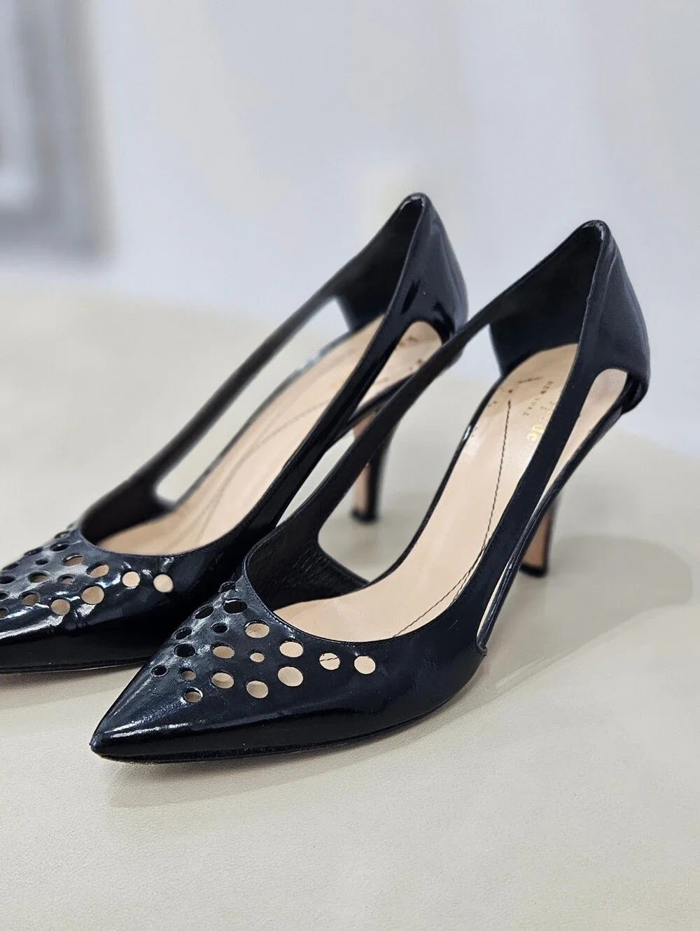 Kate Spade Black Pointed Toe Cutout Heels